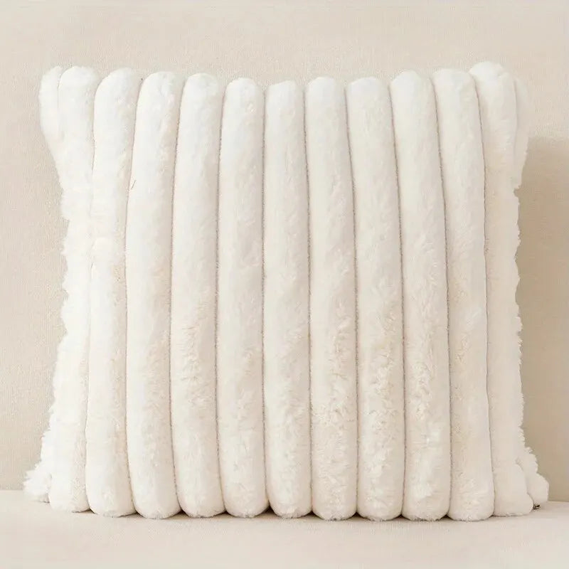 Ribbed Corduroy Cushion Cover White