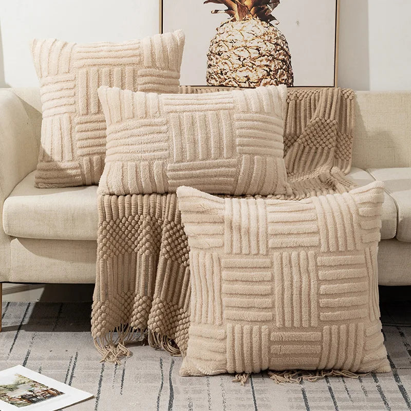 Plush Tufted Cushion Cover Sand